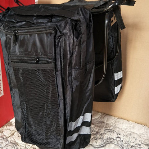 UK Stock General Accessory Waterproof Double Bags in Black for Rear Rack